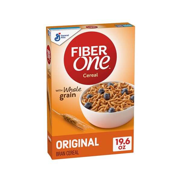 Fiber One Cereal, Original Bran, High Fiber Cereal Made with Whole Grain, 19.6 oz