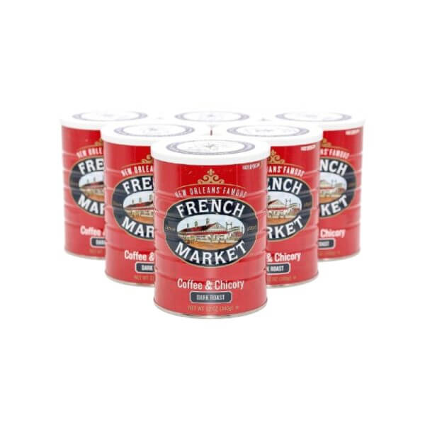French Market Coffee, Coffee and Chicory, Dark Roast Ground Coffee, 12 Ounce Metal Can