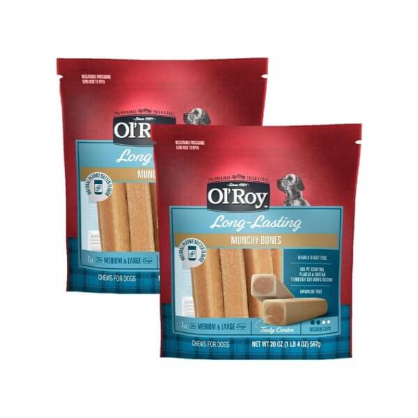 Ol' Roy Munchy Bone Peanut Butter flavor 20 oz 2 pack