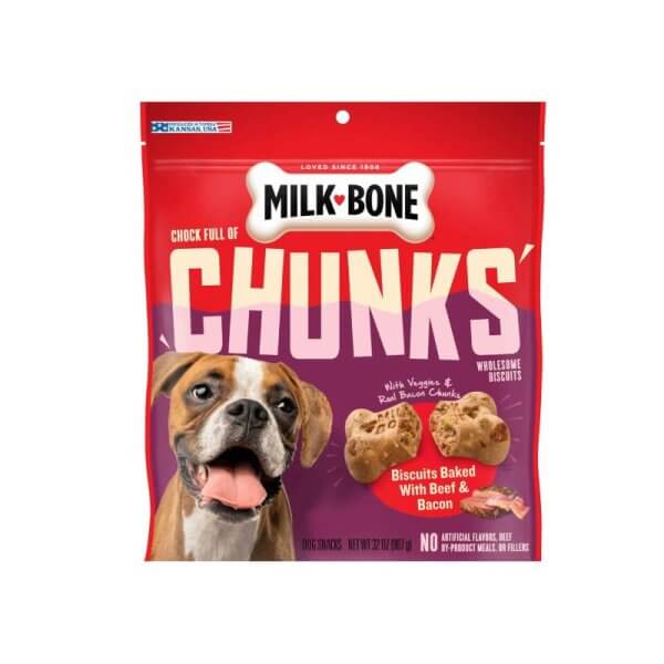 Milk-Bone Chock Full of Chunks with Beef and Bacon Dog Treats, 32 Ounce (Pack of 2)
