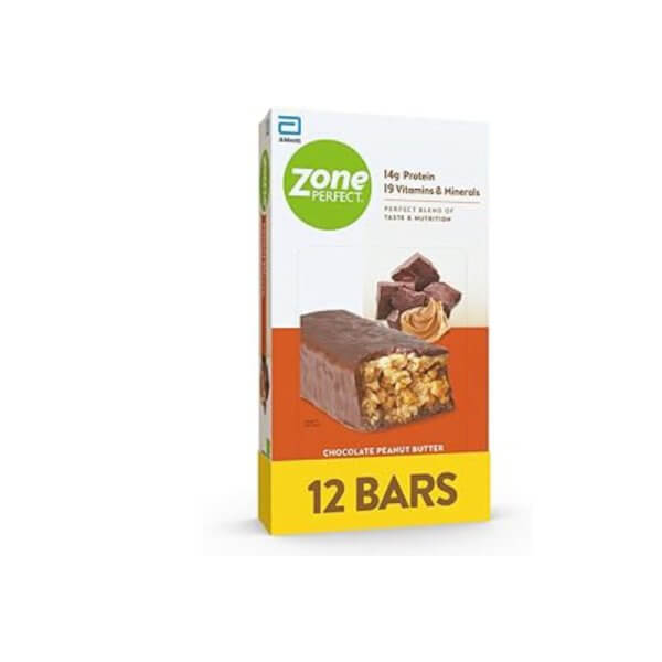 ZonePerfect Protein Bars, 14g Protein, 19 Vitamins & Minerals, Nutritious Snack Bar, Chocolate Peanut Butter, 12 Bars