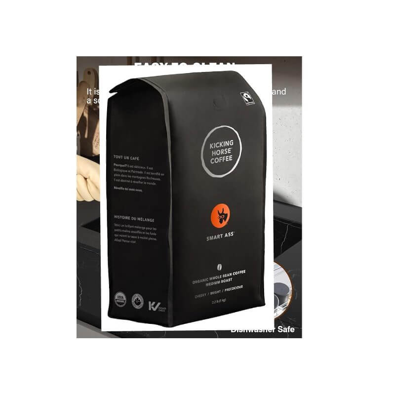 Kicking Horse Coffee, Smart Ass, Medium Roast, Whole Bean, 2.2 Pound - Certified Organic, Fairtrade, Kosher Coffee