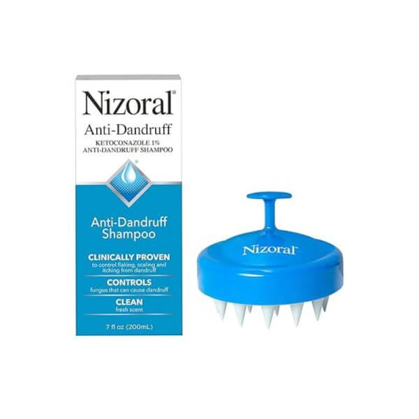 Nizoral Anti-Dandruff Shampoo 7oz Scalp Massager Bundle (Shampoo and Massager)